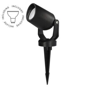 Prikspot Minitommy 135 zwart IP66 diffuus glas incl. GU10 3,5W 3000K/4000K/6500K