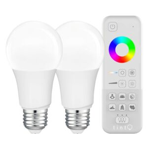 E27 Smart LED lamp Starterset tint A60 9,5W RGB dimbaar met afstandsbediening