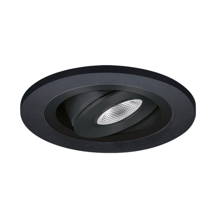 LED Monza zwart rond, IP65 straalwaterdicht, dimbaar en kantelbaar 3W (Verv. 20W) | LEDdirect