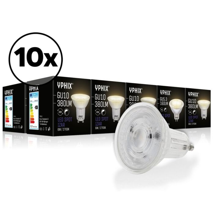 GU10 LED lamp Izar 10-pack 36° 4,5W 2700K dimbaar