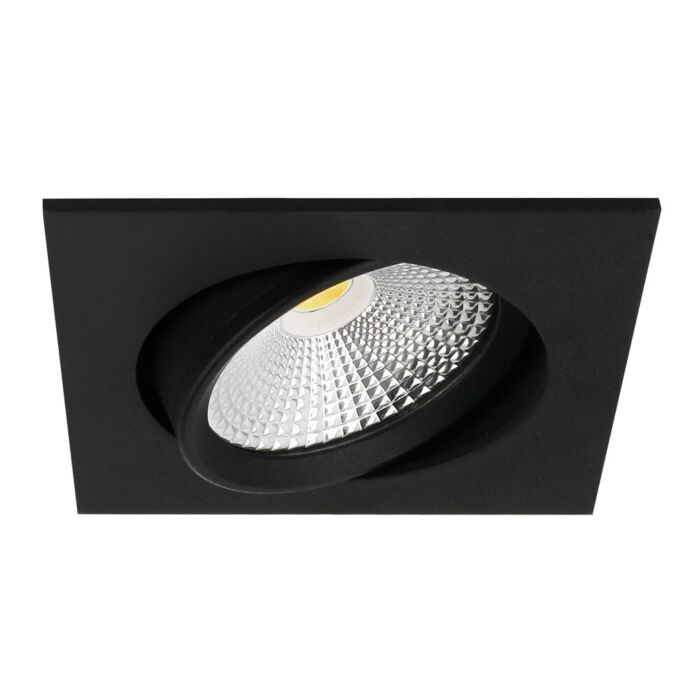 LED inbouwspot Eleanora vierkant 6W dim to warm 2000K-3000K zwart inclusief driver  